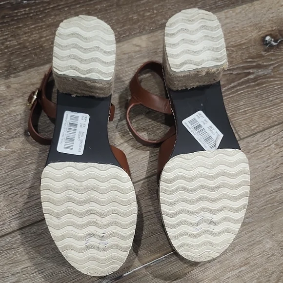 EUC Deltan Contempory Brown Leather Clog Block Heel Buckle Sandals Quiet Lux 8 - Picture 10 of 11